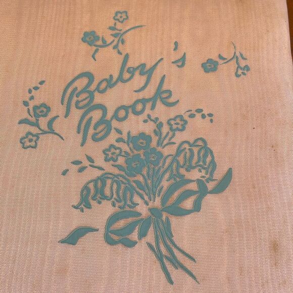 Vintage late40s/early 50s pink satin covered unused Baby Book - Picture 2 of 12